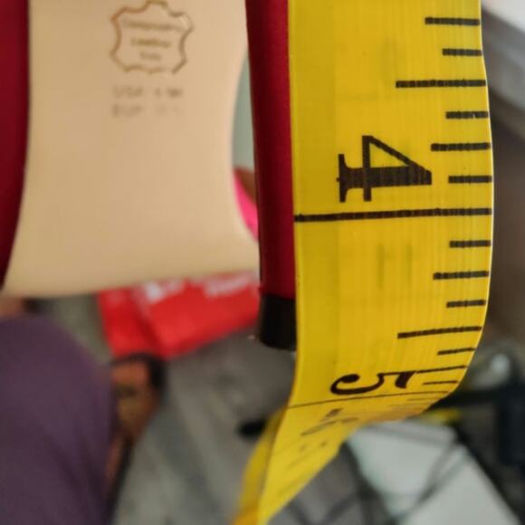 Red Jeweled Peep toe heels by Nina sz 8 - Picture 8 of 8